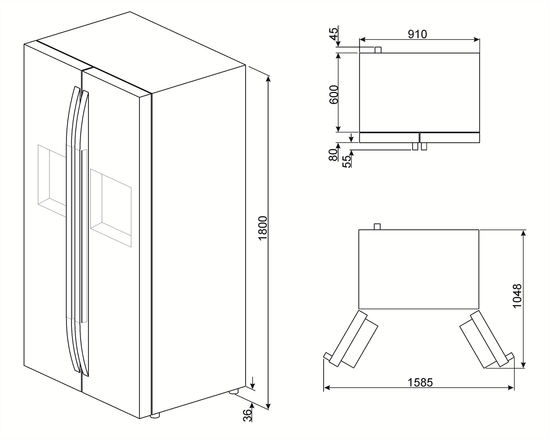 Холодильник Smeg SBS63NED
