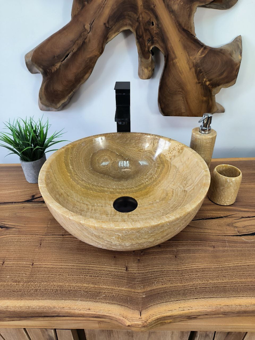 Раковина из оникса Bowl Sunset BO-65739 40х40х15 из натурального камня