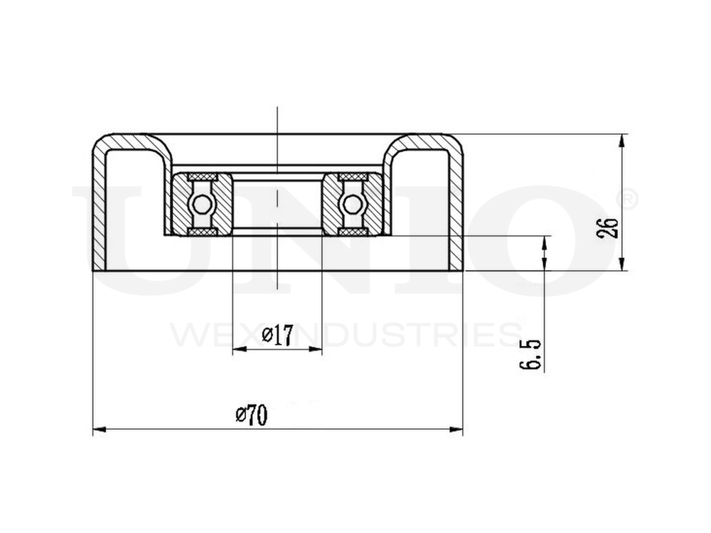 Ролик натяжной приводного ремня UNIO TNS-10214