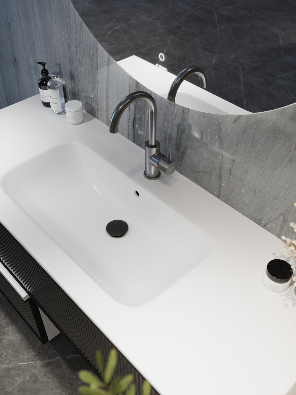 Смеситель для раковины STWORKI Стокгольм S36015GB вороненая сталь