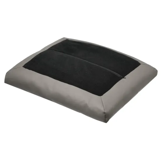 Комплект кресло HUG светло-серый, экокожа, шенилл с оттоманкой светло-серый, экокожа