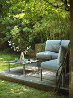 Диван пластиковый с подушками Nardi Komodo 2, тортора, лед