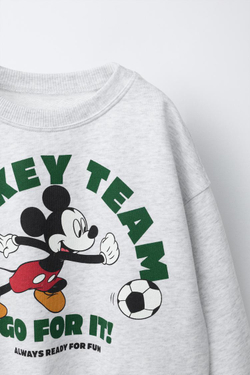 ZARA ТОЛСТОВКА MICKEY MOUSE © DISNEY, СЕРЫЙ МЕЛАНЖ