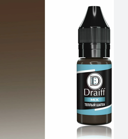 Draiff Mix "Теплый шатен" Пигмент для перманентного макияжа бровей , 6 мл