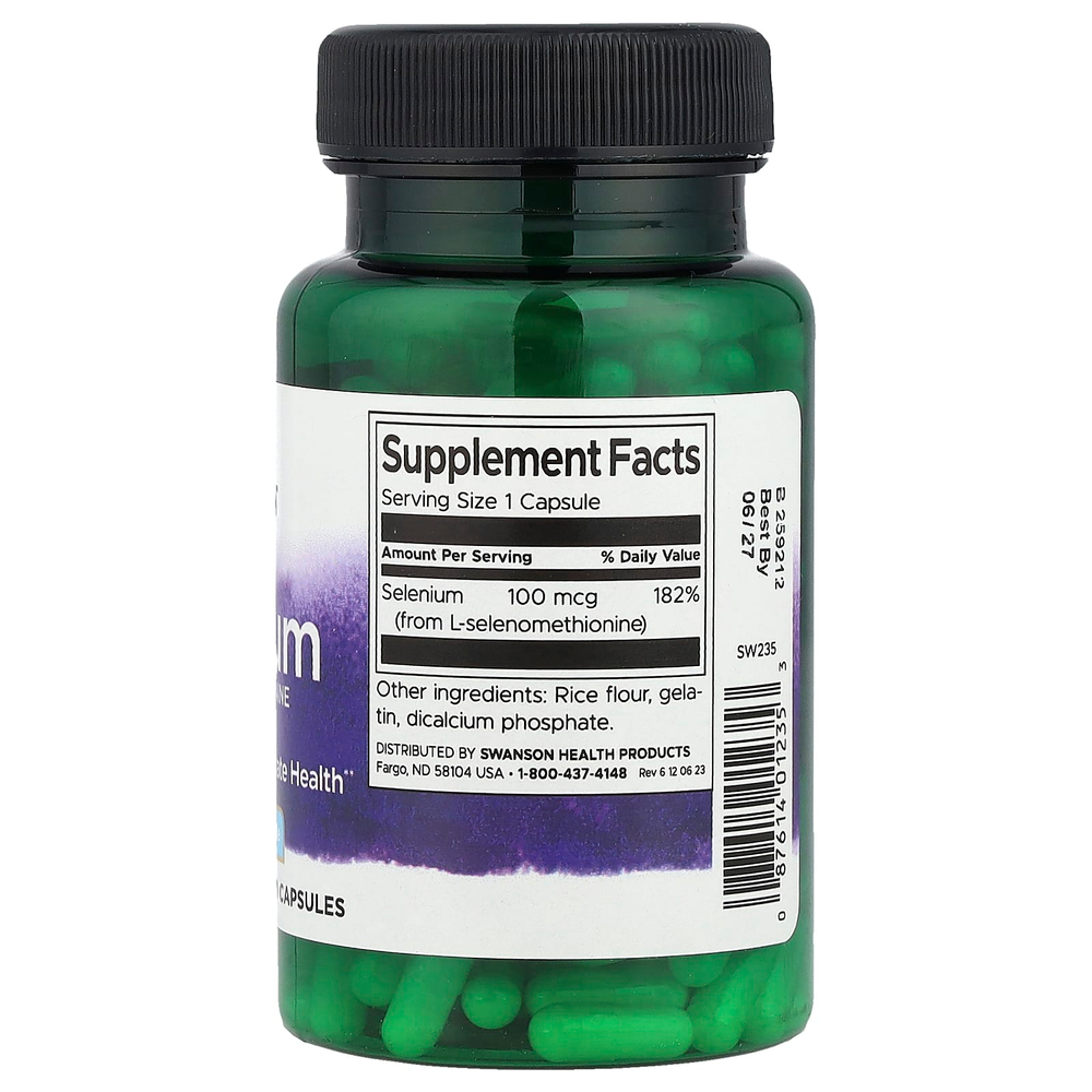 Swanson, селен, 100 мкг, 200 капсул