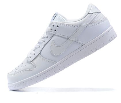 all white low top dunks