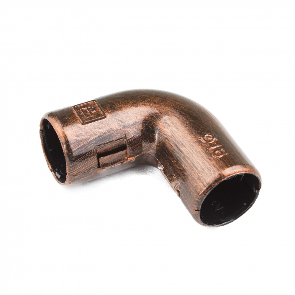 Угол соединительный 90 град. для труб, пвх, цвет Медный Век (5 шт/уп) BTU1-16-16-5