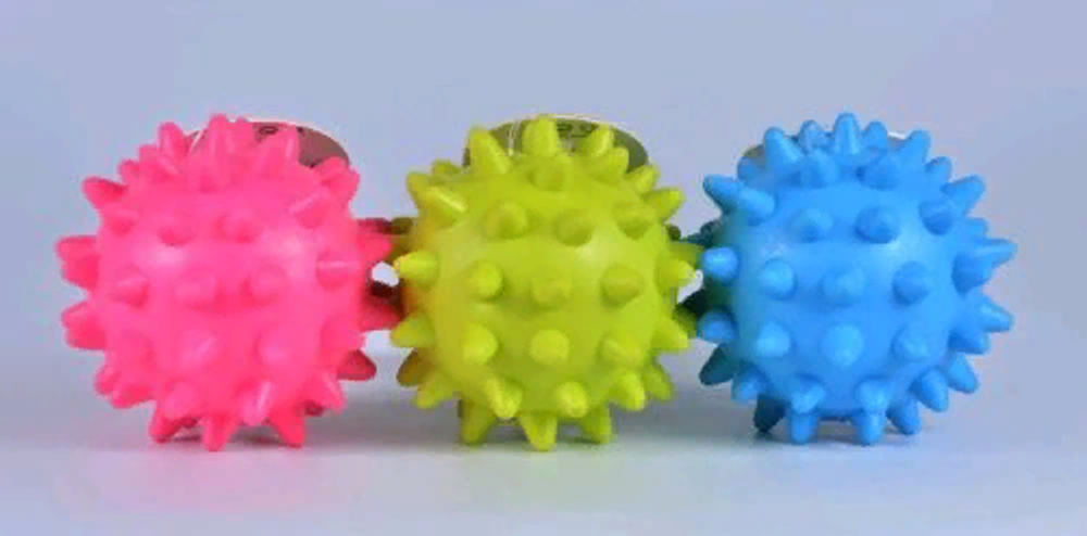 Игрушка-пищалка NUNBELL для собак Мяч игольчатый d=6.5см микс арт.10922-1367