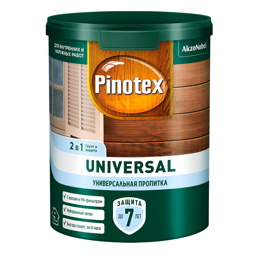 Пропитка Pinotex Universal 2 в 1 Индонезийский тик 0,9л