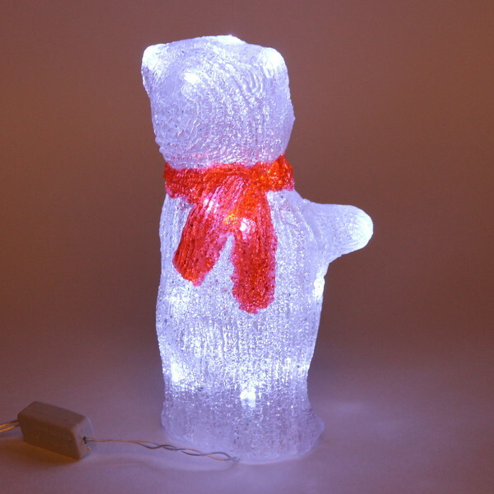 Фигура светодиодная «Мишка в шарфике» 12х12х24 см