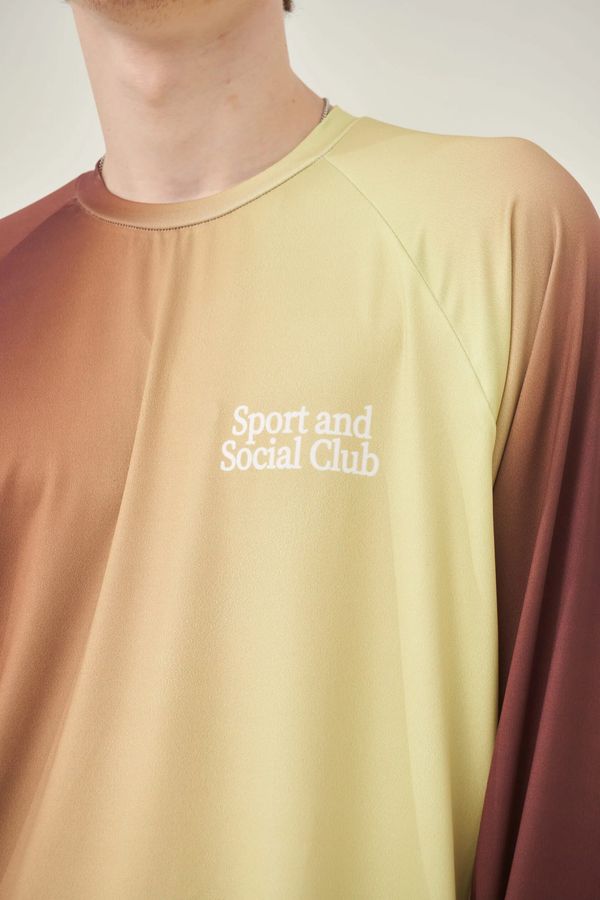 Лонгслив "C" Running медный+желтый неон - фото 5