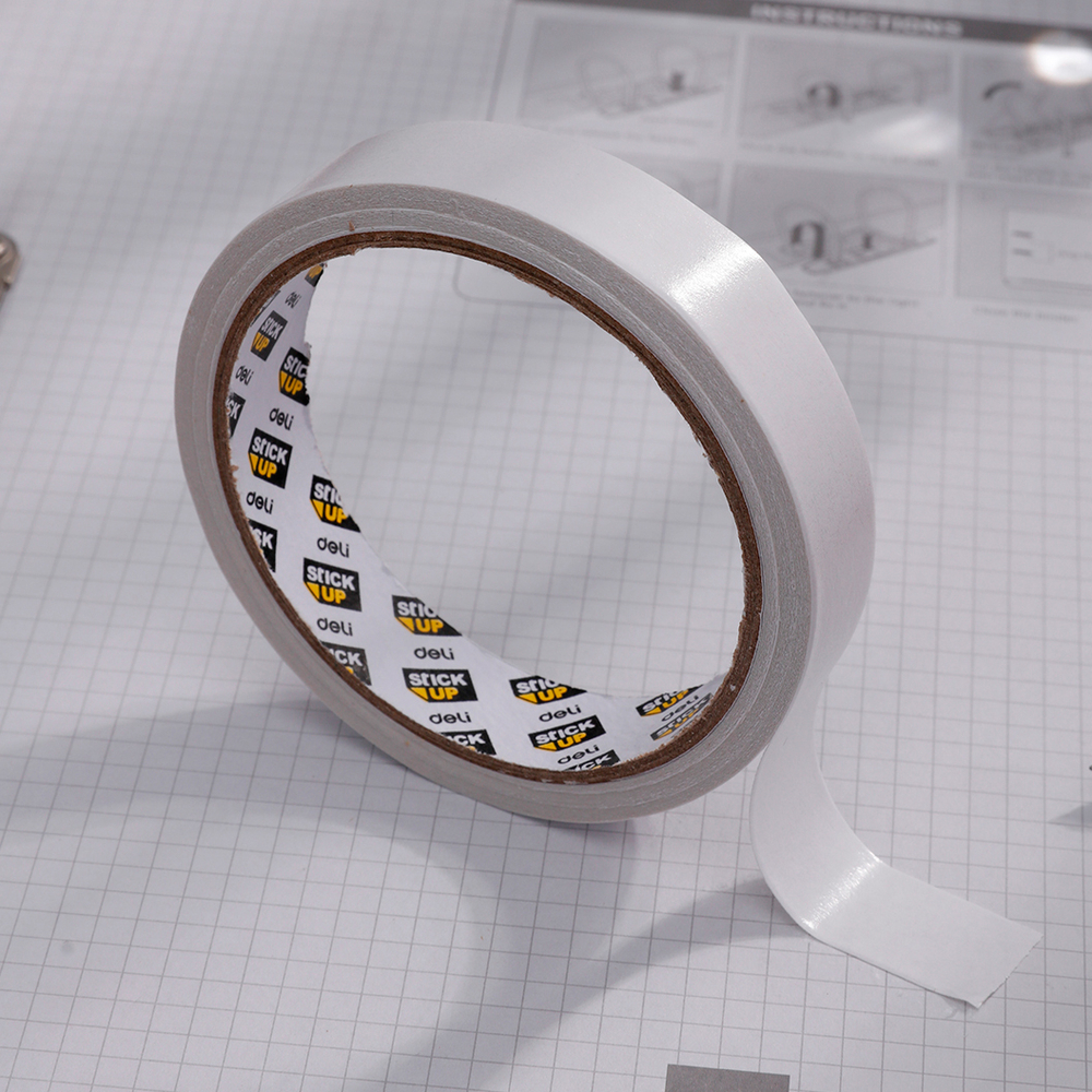 Клейкая лента двусторонняя DELI 18 мм х 10 м (полипропиленовая основа)