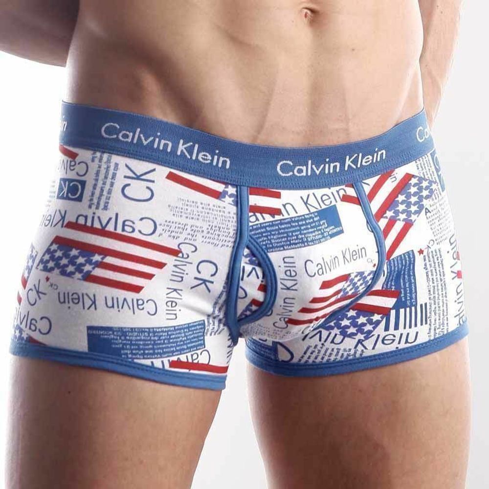 Мужские трусы хипсы Calvin Klein 365 print Blue America