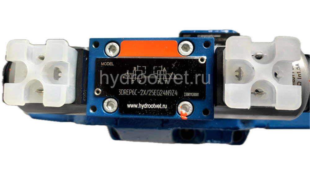 4WRZ25E325-7X/6EG24N9ETK4/D3V - Пропорциональный распределитель Ду25 без усилителя, номинальный расход 325 л/мин, схема E, каналы управления ET - X и Y - внутренние