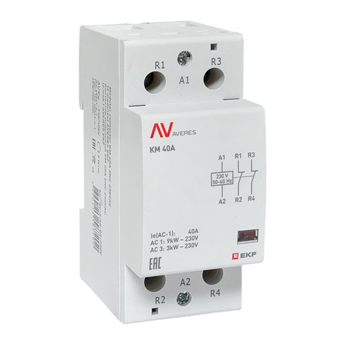 Контактор модульный КМ 40А 2NC 230В АС (2 мод.) AVERES EKF