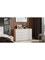 Комод для одежды Дуб Крафт золотой 4 ящика 129х41х84 см