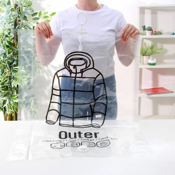 Вакуумный пакет для хранения одежды с крючком, 67×90 см, с рисунком