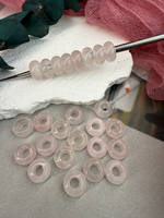 Бублик из розового кварца 14*8 мм, 2 штуки