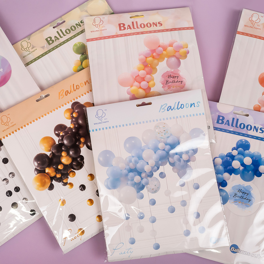 Гирлянда из воздушных шаров, Набор №1, Голубой микс, Макарунс 95 шт Шаринг