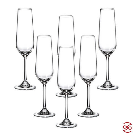 Набор бокалов для шампанского Crystalite Bohemia Strix/Dora 200 мл (6 шт)