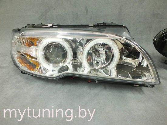 Передние фары Angel Eyes для BMW 3 E46 Coupe / Cabrio (03-06) CCFL Chrome XENON