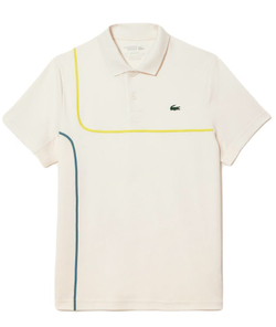 Мужское теннисное поло Lacoste Sport Tennis Piped Technical Piqué Polo - cream white