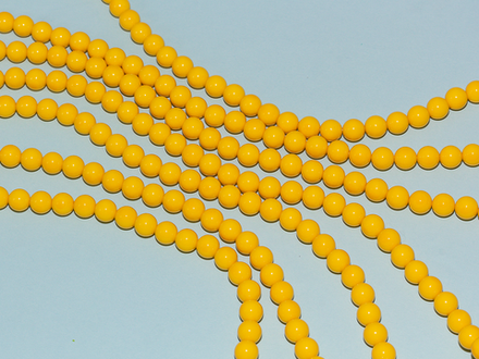 Нить бусин для украшений 8мм, "Майорка-Янтарь" (имитация)