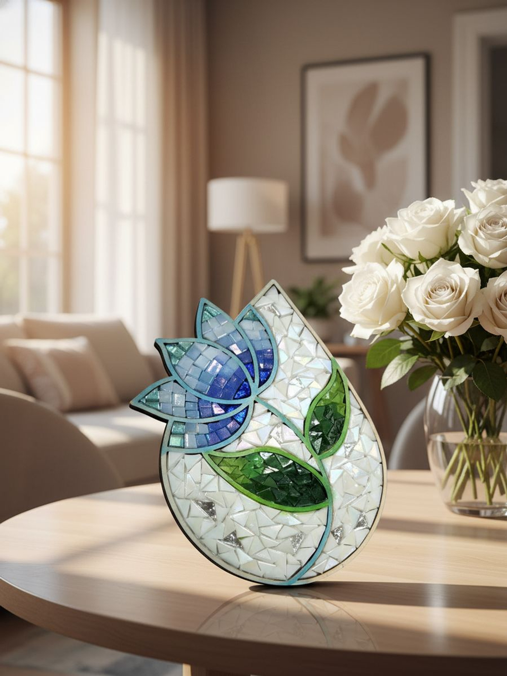 Набор для творчества стеклянная мозаика Цветок Колокольчик 19 см