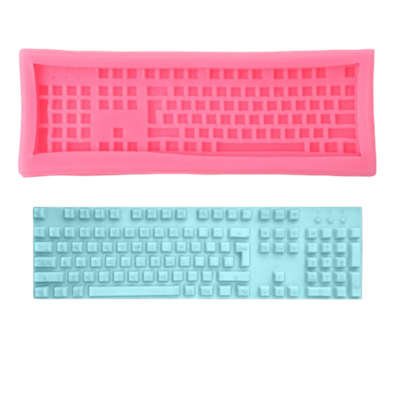 Силиконовый молд Доляна «Клавиатура», 14,5×4,5×1 см, цвет розовый