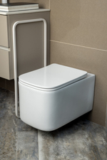 Унитаз подвесной, Mane Белый матовый c крышкой