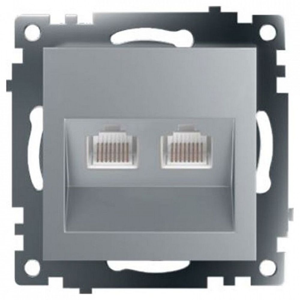 Розетка двойная Ethernet RJ-45 без рамки Stekker Катрин 50005