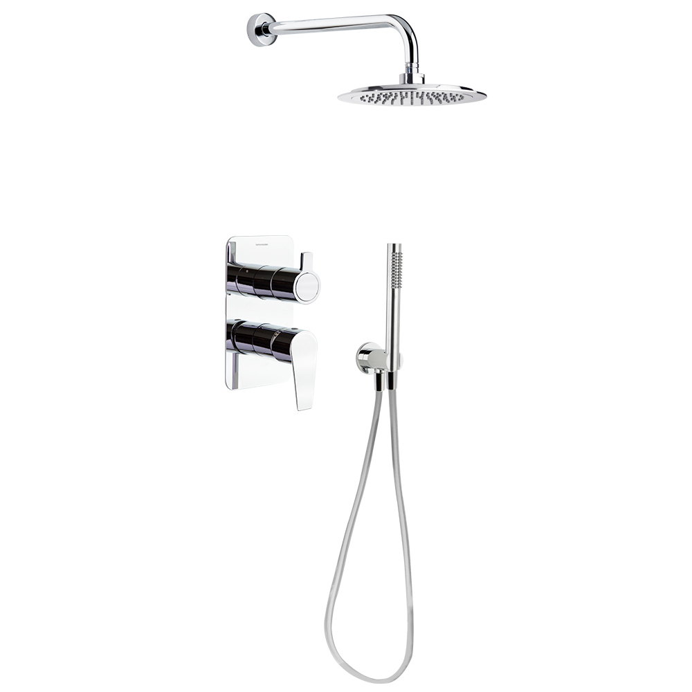 Встраиваемый смеситель для душа на 2 выхода с тропическим и ручным душем CIVIC K5115021 С ВНУТРЕННЕЙ ЧАСТЬЮ