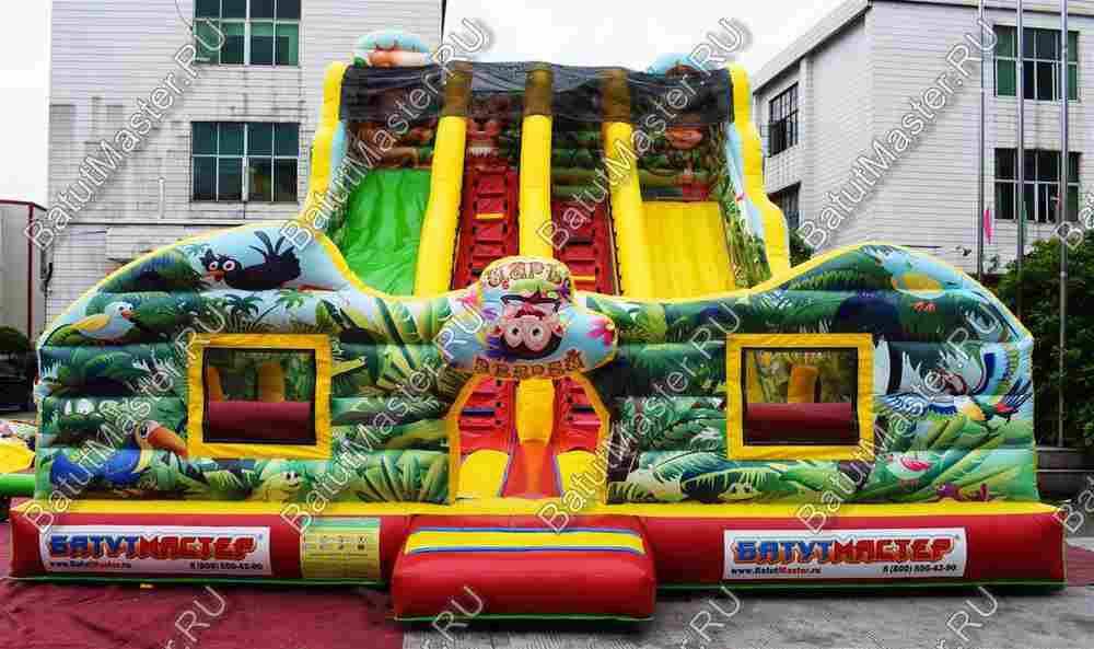 Коммерческий батут-горка "Царь зверей-2", 11*7*7,5 м