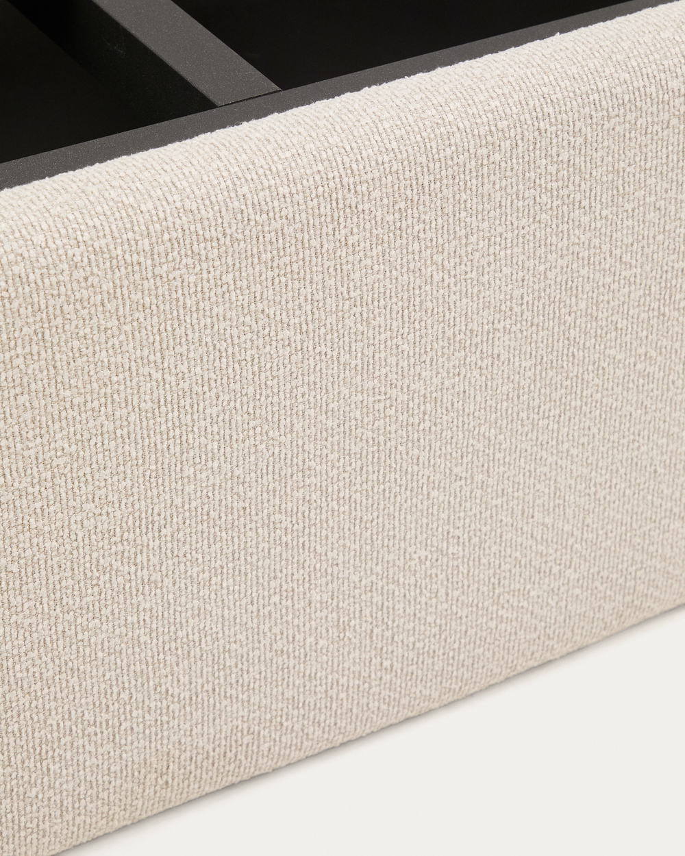 Основание кровати Nelzi из шенилла цвета экрю для матраса 160 x 200 см