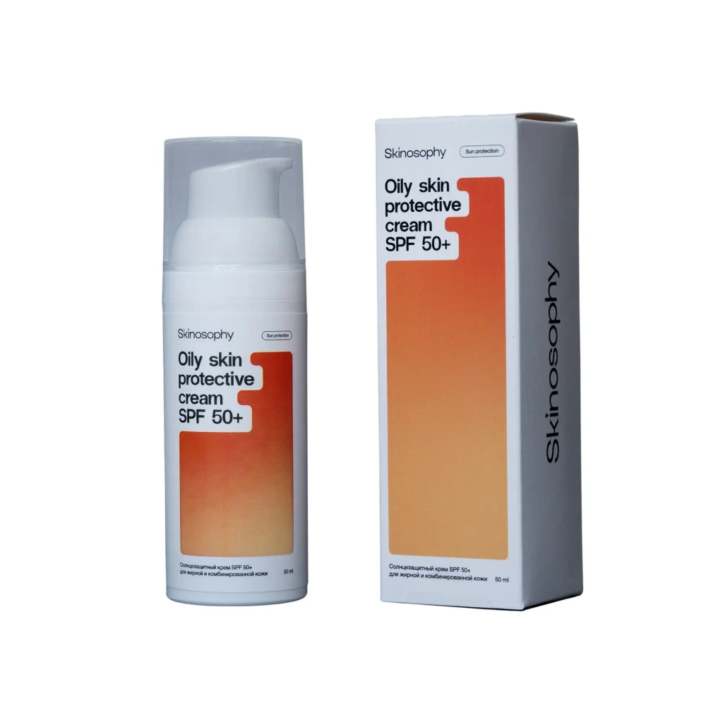 SkinoSophy Солнцезащитный крем SPF 50+ для жирной и комбинированной кожи, 50 мл | Oily skin protective cream SPF50+