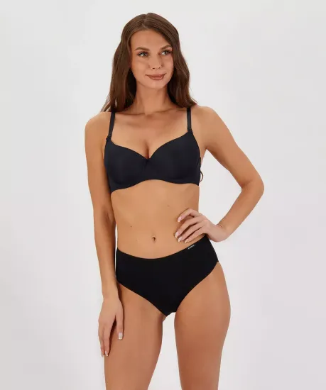 Трусы (2шт) женские слипы классика Atlantic 2BLP-579,черный