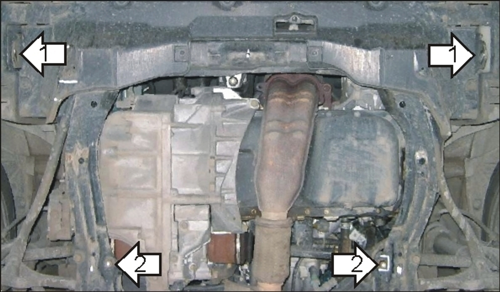 Защита картера Двигателя, КПП. 2 мм, Сталь. для Honda Accord VI 1997-2003 MOTODOR.00807