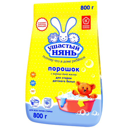 Стиральный порошок Ушастый нянь 800 гр