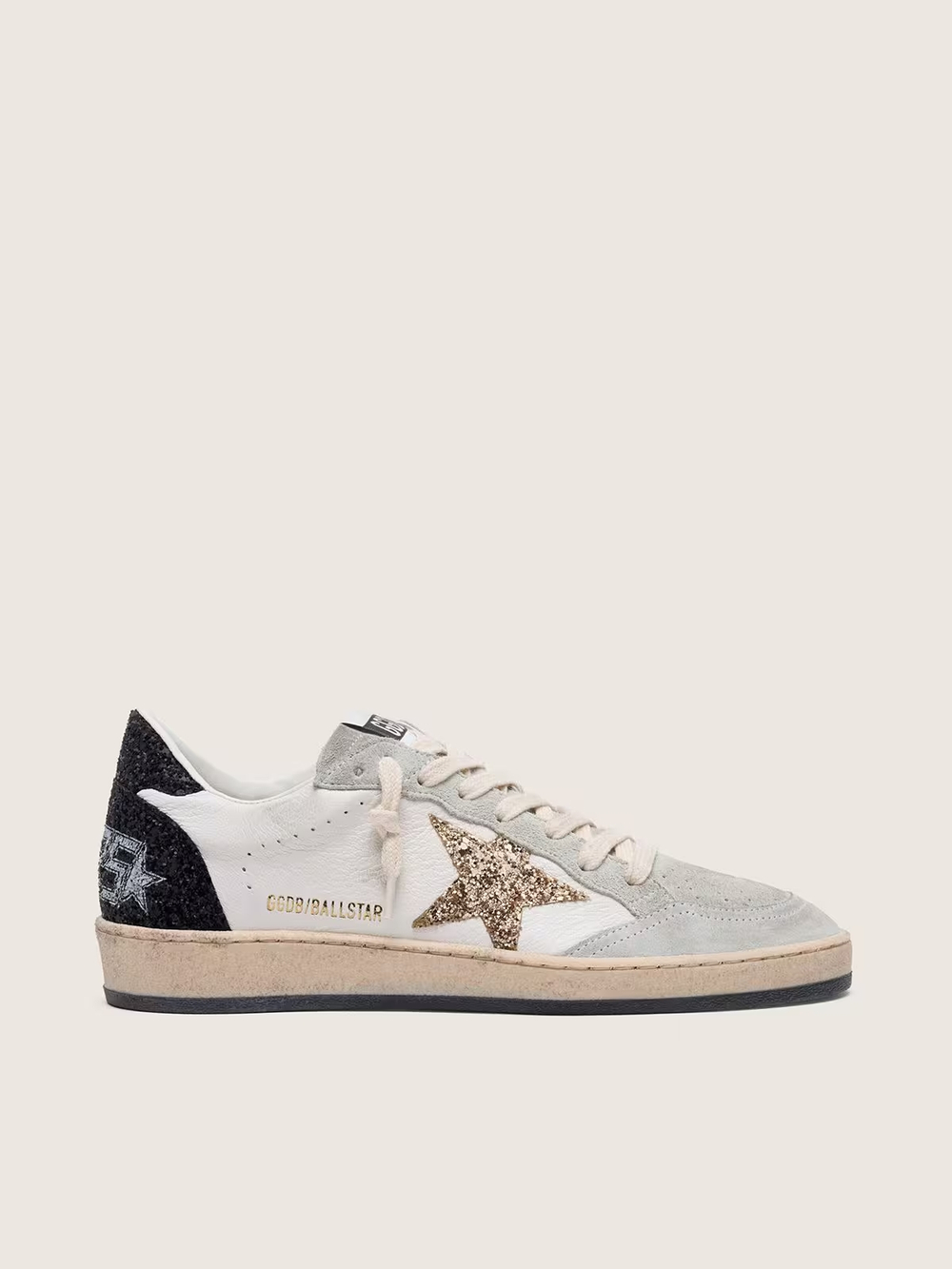 Ball Star in nappa and suede with glitter star and black heel tab