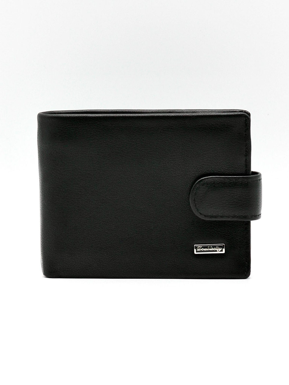 Стильное чёрное портмное из натуральной кожи Dublecity 097-DC23-04A в подарочной коробке