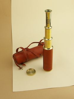 Nautical Подзорная труба в кожаном футляре