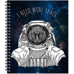 Тетрадь общая 96 листов на металлическом гребне "I need more space"