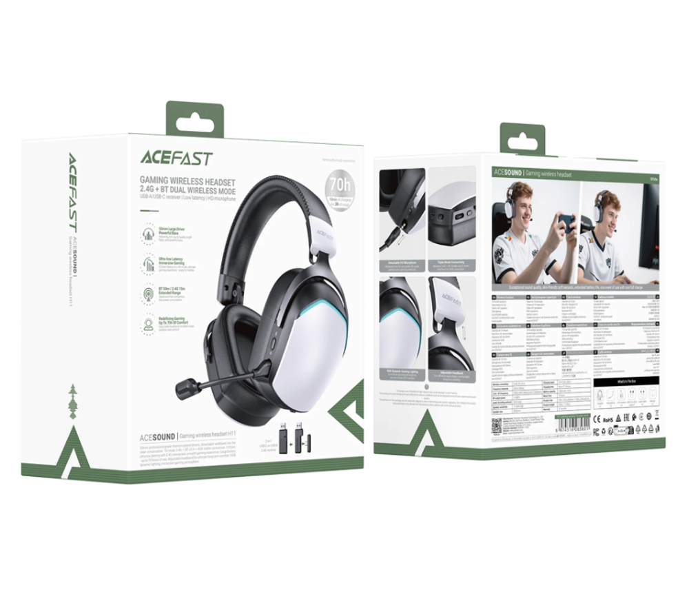 Полноразмерные Bluetooth наушники ACEFAST H11 (белый) игровые
