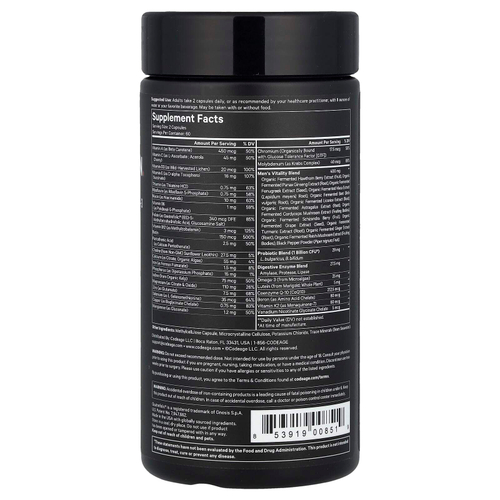 Codeage, ферментированные мультивитамины для мужчин, 120 растительных капсул