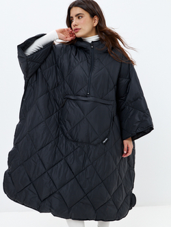 Утеплённое пончо 3 в 1 Shikotan black unisex