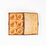 Подарочный набор рюмки (стопки) из древесины кедра в шкатулке PK46