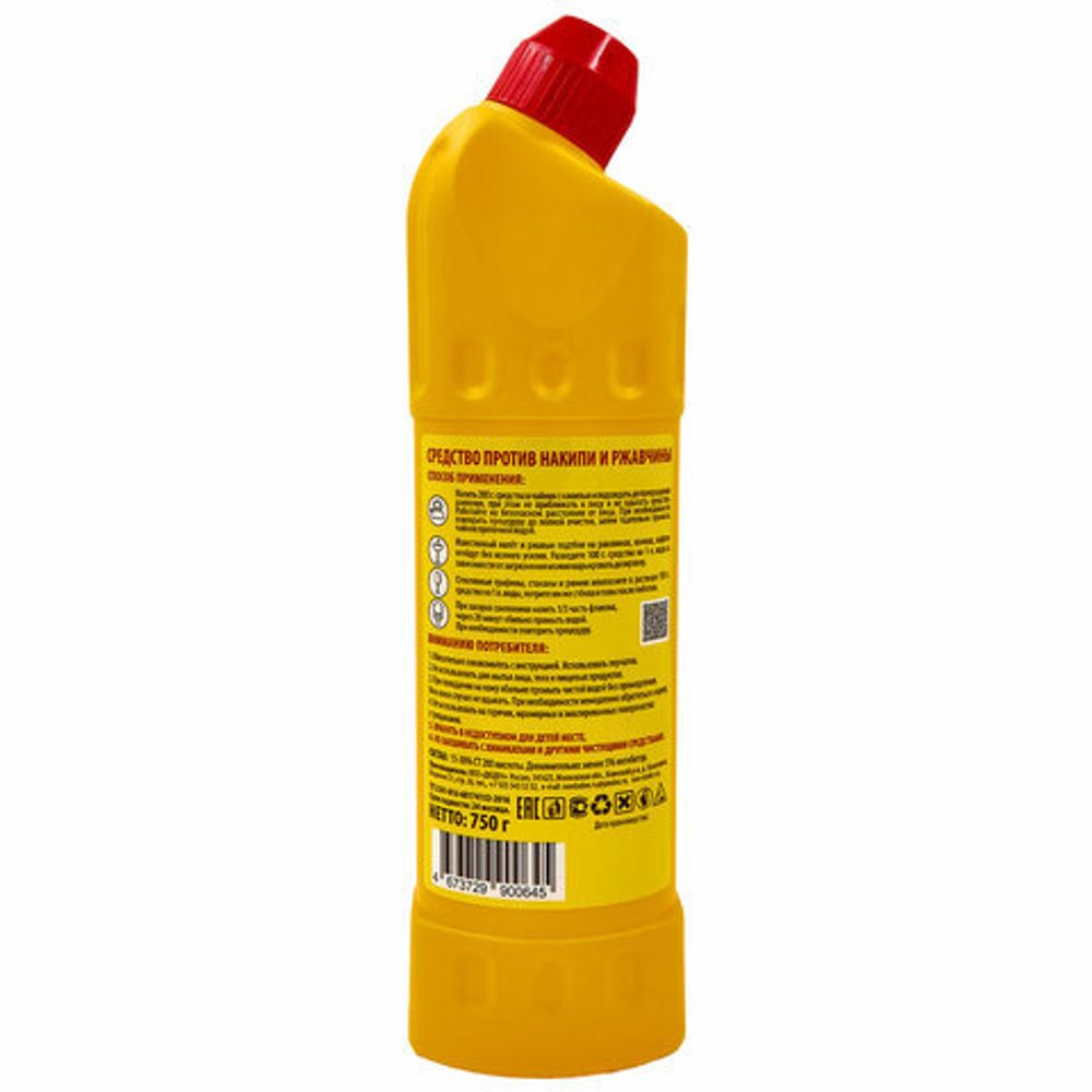 Средство для удаления накипи и ржавчины в бытовой технике и санузлах 750 мл "НАКИПИН" ДЮДЕН