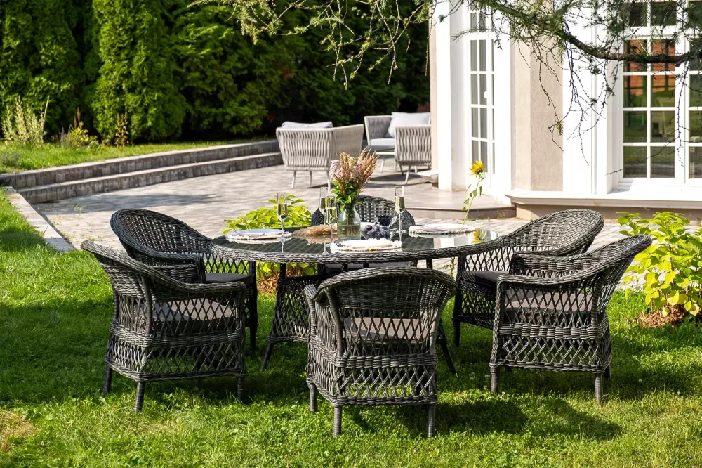 "Эспрессо–150 S" обеденная группа плетеная, цвет графит