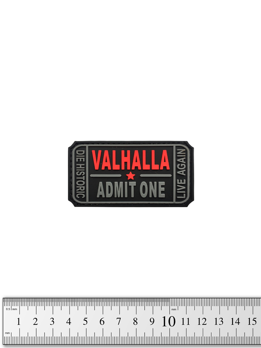 Шеврон Valhalla Admit One PVC. Чёрный