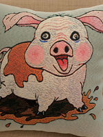 Декоративный гобеленовый чехол для интерьерной подушки Озорник 38*38